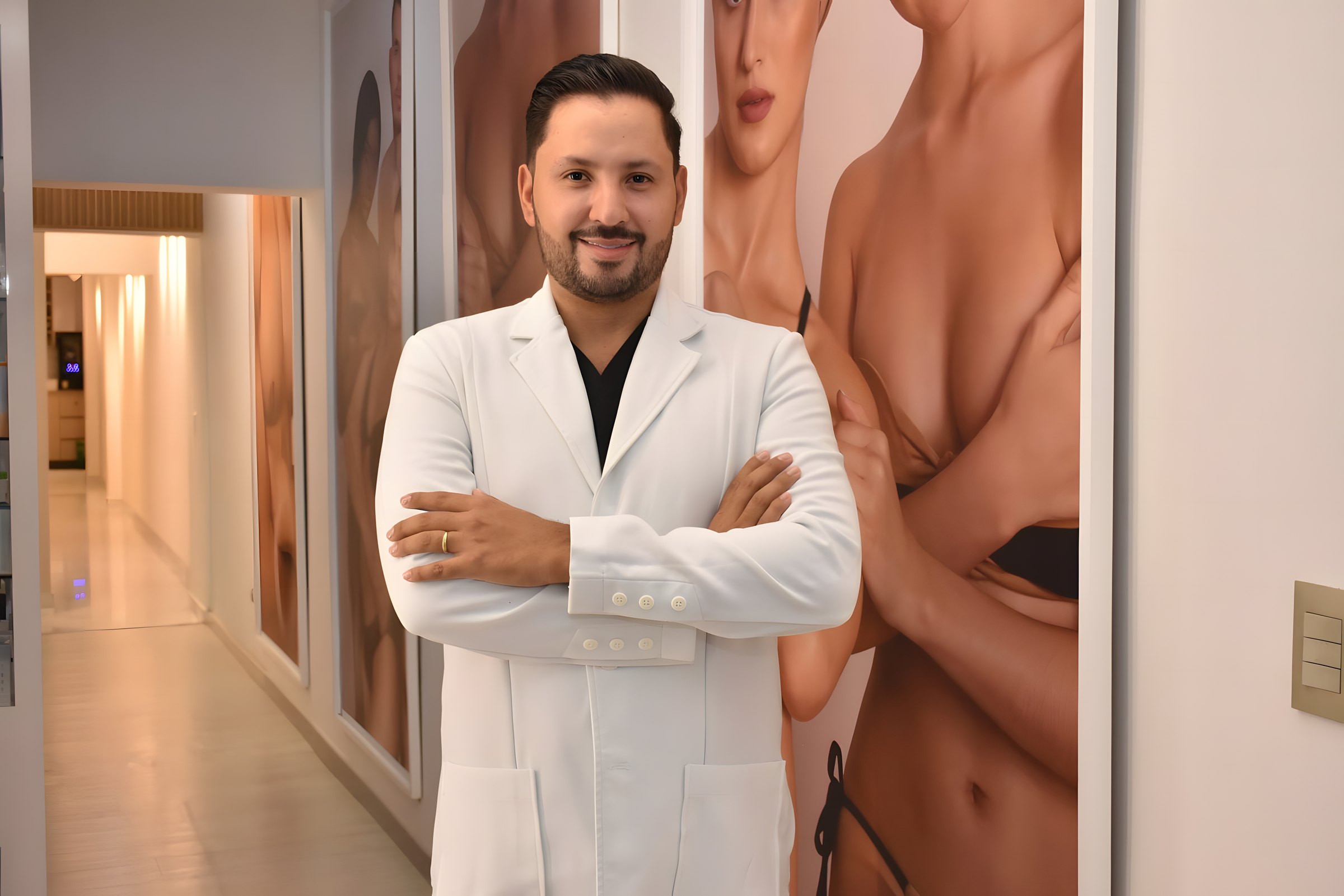 El Dr. Diego Serna Suárez en el pasillo de WIWA Medical Center